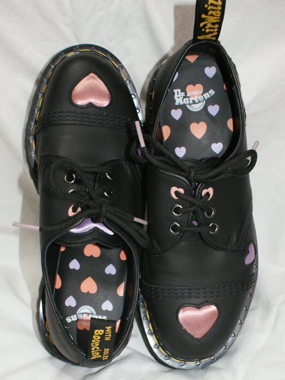 Dr. Martens 1461 Heart Platform Derby Hearts Quad Oxford Women’s size 8 - NWOB